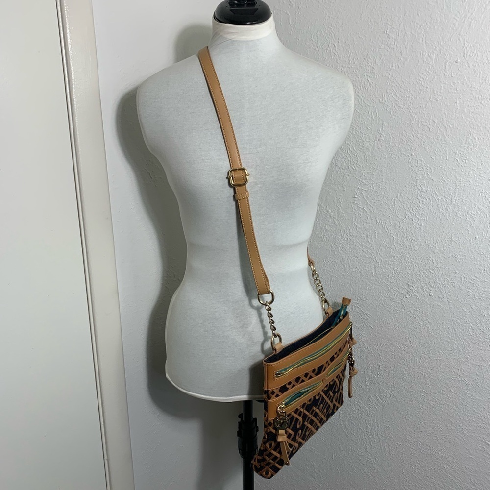 Spartina 449 Mareena hipster crossbody bag blue and gold - Picture 7 of 11